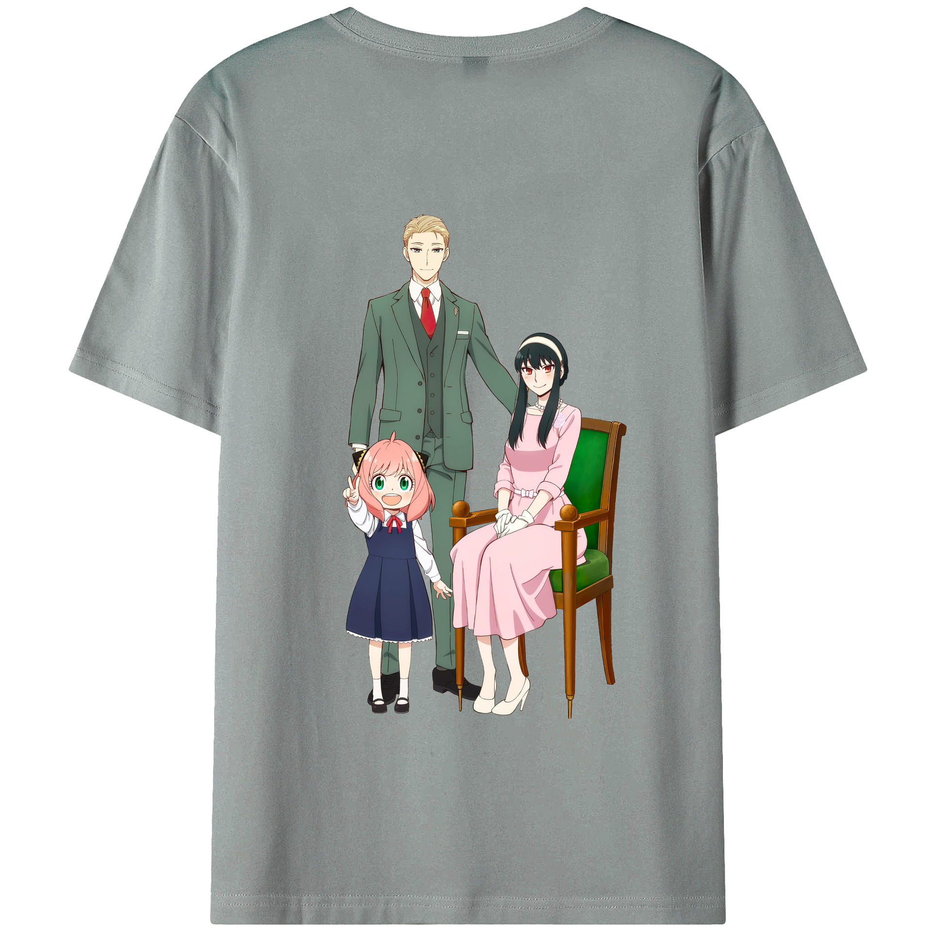 （画像用） SPY×FAMILY间谍家家酒 綿100％ メンズ半袖Tシャツ（バックプリント） 通気性